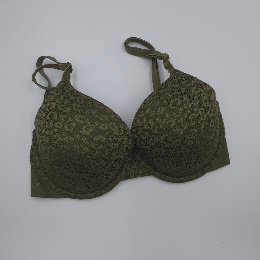 Pink Victoria's Secret Wear Everywhere Lightly Lined Bra in Green Cheetah 32DD